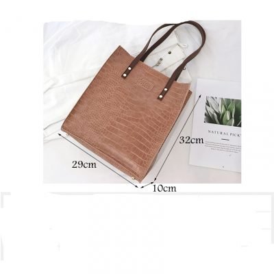 crocodile pattern women leather shoulder bag